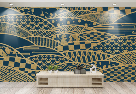 中国风中式纹理金色背景墙图片
