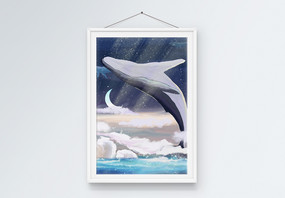 大海鲸鱼装饰画图片