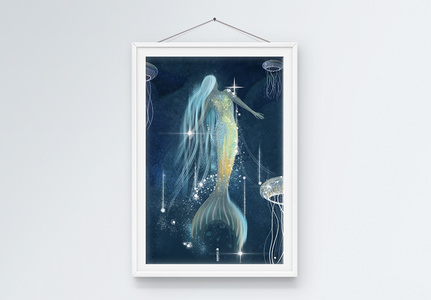 深海美人鱼装饰画图片