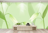 绿色植物小清新背景墙图片