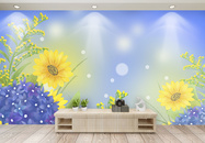 花卉植物手绘背景墙图片