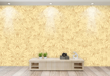 现代金色花纹背景墙图片
