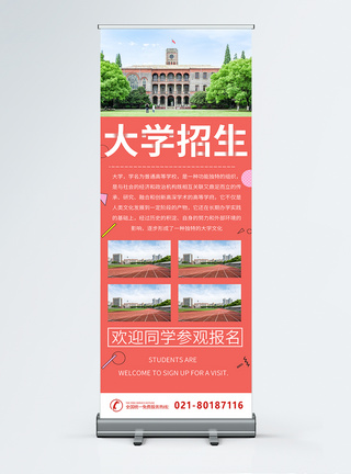 大气简约大学招生宣传展架图片