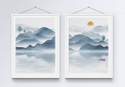 中国风水墨山水装饰画图片