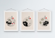 中国风水墨荷花装饰画图片