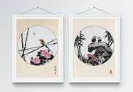 中国风水墨花鸟装饰画图片