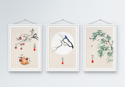 新中式古风装饰画图片