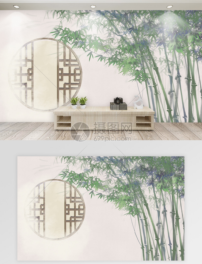 中国风古风古色竹林背景墙模板素材 正版图片 摄图网 中国风古风古色竹林背景墙模板素材 正版图片 摄图网