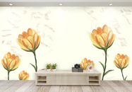 油画风花卉植物背景墙图片