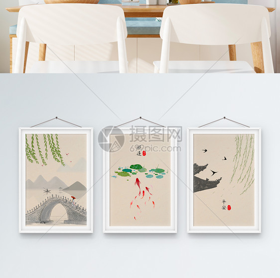 中国风装客厅饰画图片