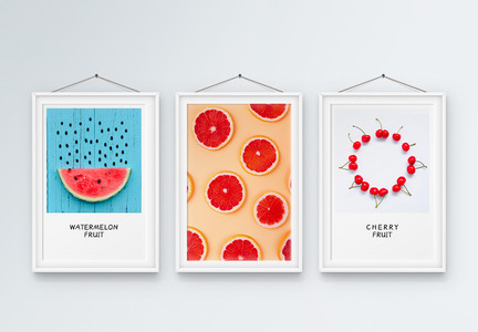 北欧餐厅水果装饰画图片