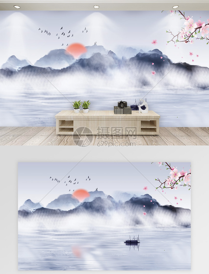 中国风山水背景画模板素材 正版图片 摄图网 中国风山水背景画模板素材 正版图片 摄图网