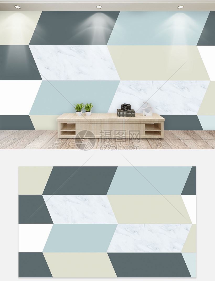 北欧风格几何背景墙模板素材 正版图片 摄图网