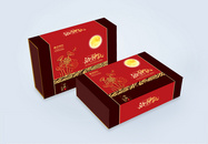 红色中国风浓情中秋月饼礼盒包装盒图片