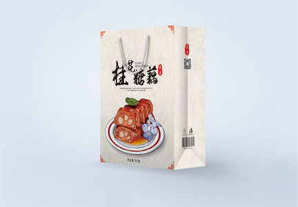 桂花糖藕美食手提袋包装设计图片
