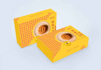 新品美味月饼包装盒设计高清图片