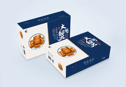 大闸蟹海鲜礼盒包装设计图片