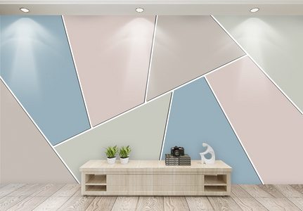 现代几何背景墙图片