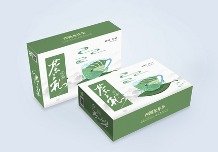 绿色简约风茶叶包装盒高清图片