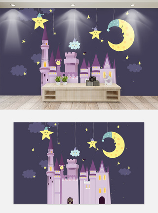 堆城堡城堡儿童壁纸 卧室壁纸模板