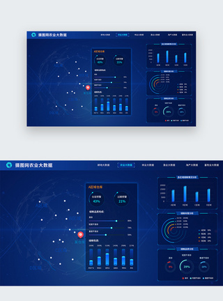 蓝色uiUI设计web农业大数据分析平台界面模板