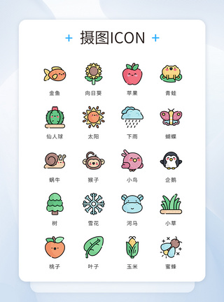 蜗牛UI设计icon图标mbe风自然动植物模板