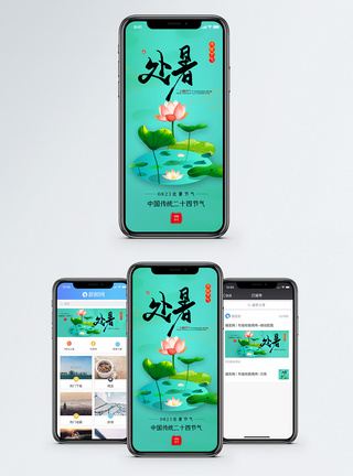 处暑二十四节气手机海报配图图片