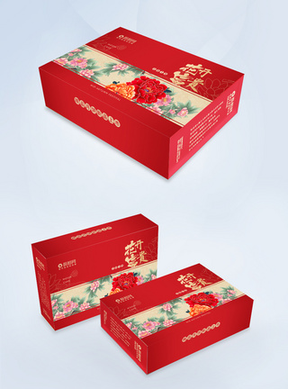 中国风花开富贵中秋月饼礼盒图片
