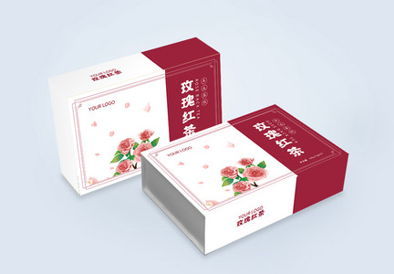 玫瑰红茶包装设计图片