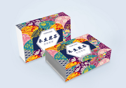 养生花茶日式包装设计图片
