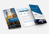 蓝色简约大气企业商务宣传通用三折页图片