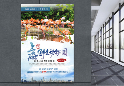 上海野生动物园旅游海报图片