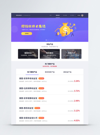 UI设计WEB设计金融理财超市产品详情页图片