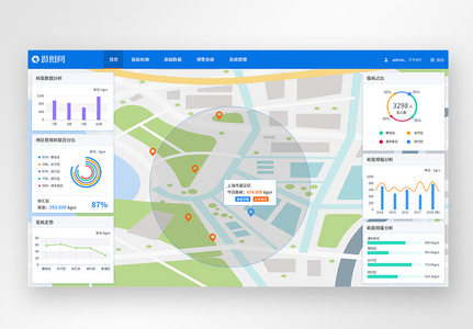 UI设计web界面城市耗能系统分析界面高清图片