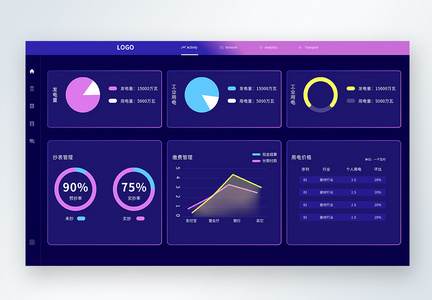 ui设计后台管理系统首页web界面图片