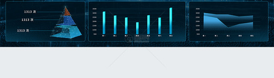 ui设计蓝色科技感可视化大数据web界面图片