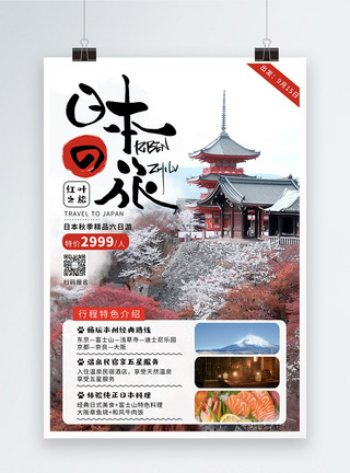 灵谷寺日本出境旅游宣传海报模板