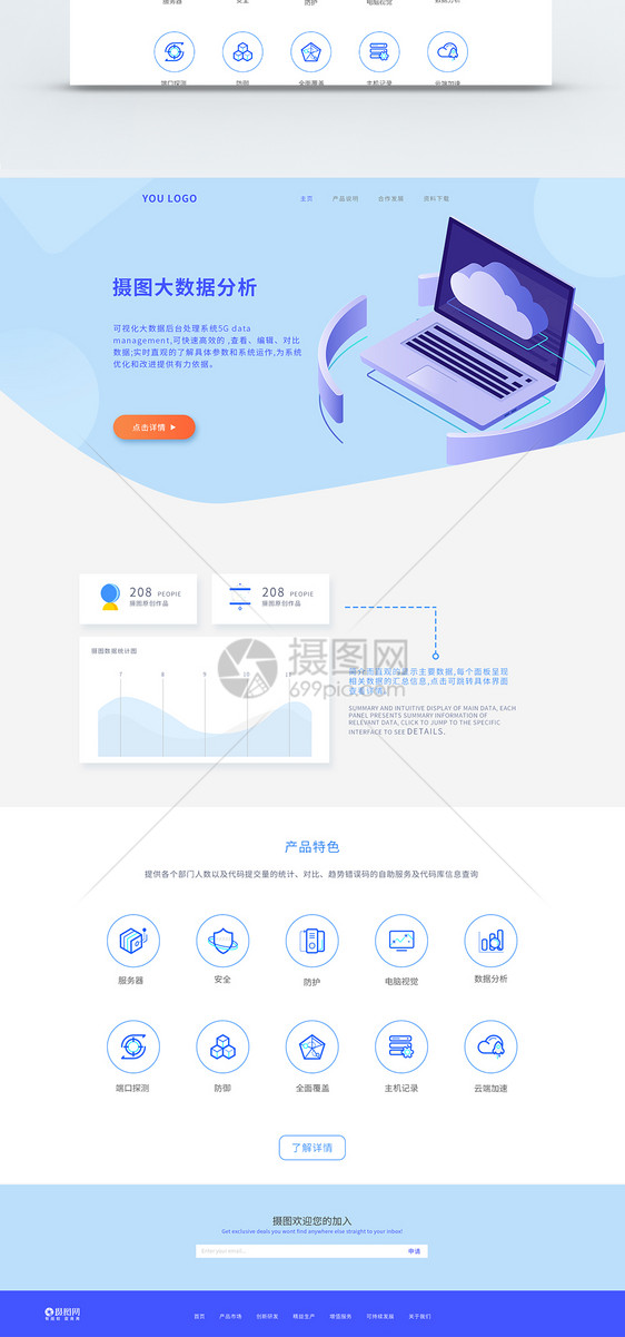 ui设计web界面商务大数据详情页图片