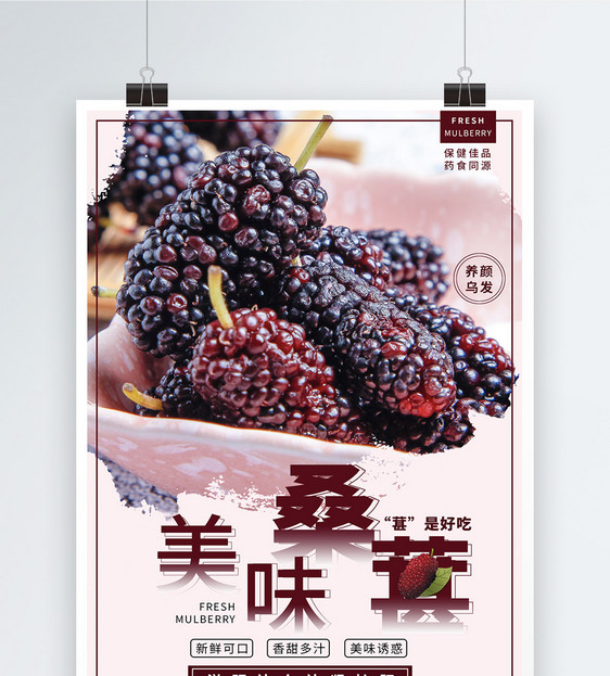 美味桑葚水果海报图片