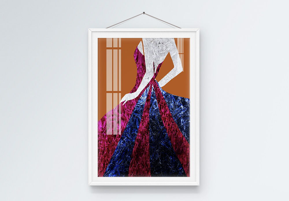 抽象人物珐琅彩装饰画图片素材