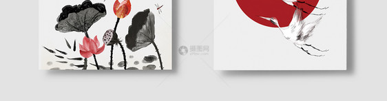 简约中国风竖版商务名片设计图片