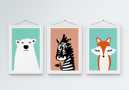 抽象动物装饰画图片