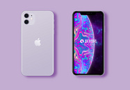 紫色iphone11苹果手机样机图片