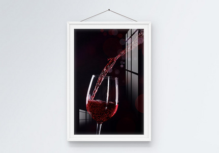 红酒杯子装饰画图片