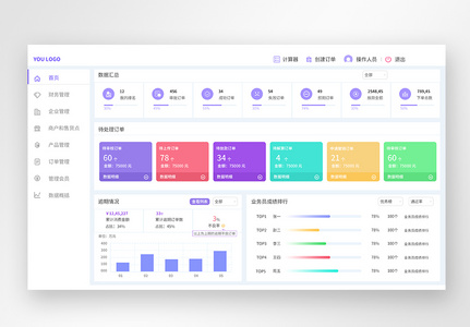 UI设计后台数据可视化web界面高清图片