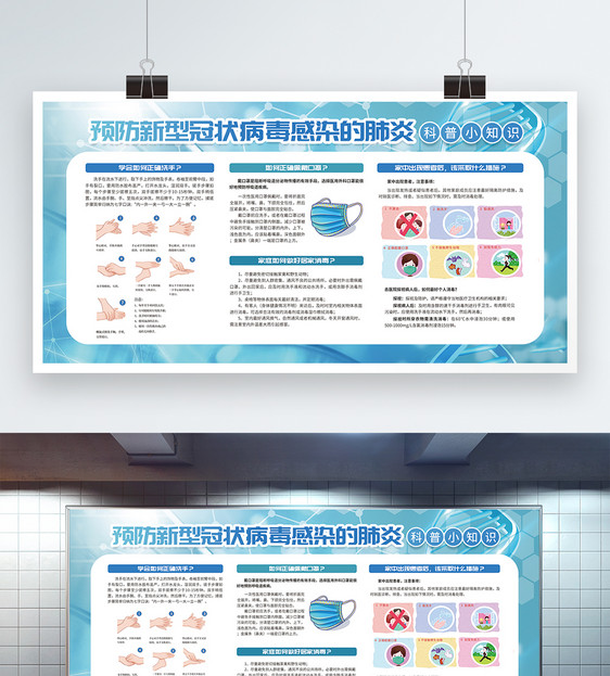 新型冠状病毒知识宣传栏展板图片