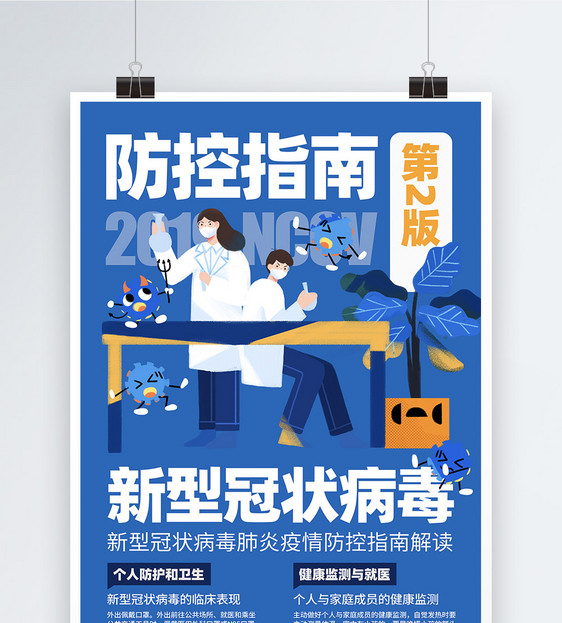 新冠病毒防疫指南宣传海报图片