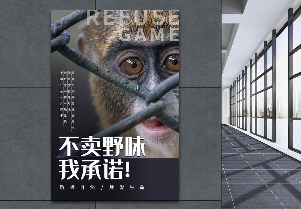敲锣的猴子海报设计