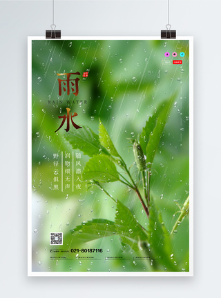 简约风雨水节气海报图片