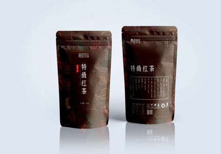 特级红茶茶叶包装袋设计图片